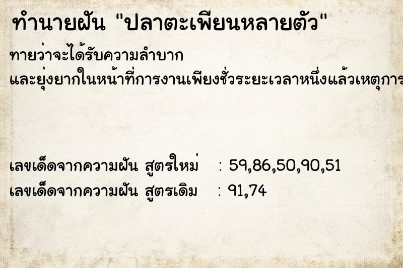 ทำนายฝัน ปลาตะเพียนหลายตัว ทำนายฝัน ปลาตะเพียนหลายตัว