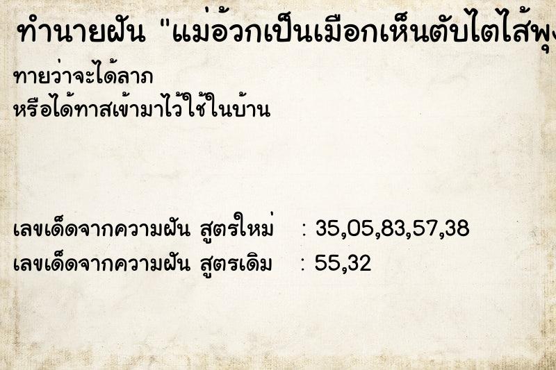 ทำนายฝัน แม่อ้วกเป็นเมือกเห็นตับไตไส้พุง