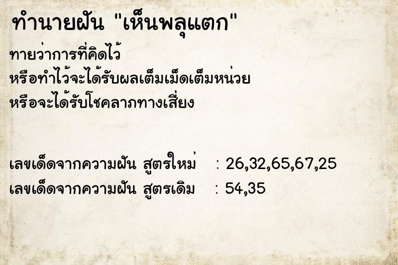 ทำนายฝันทำนายฝันเห็นพลุแตก