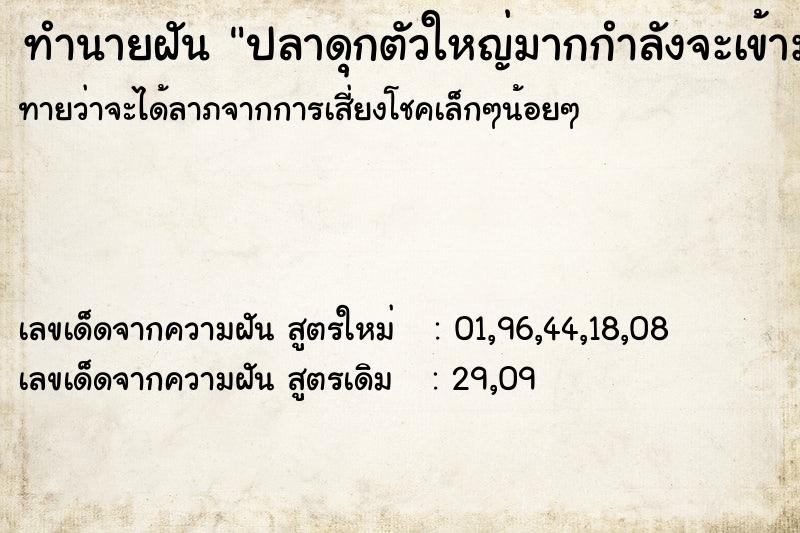 ทำนายฝันปลาดุกตัวใหญ่มากกำลังจะเข้ามากัด ทำนายฝันทำนายฝันปลาดุกตัวใหญ่มากกำลังจะเข้ามากัด