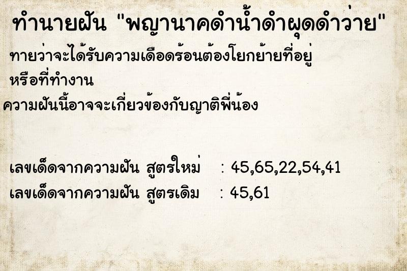 ทำนายฝัน พญานาคดำน้ำดำผุดดำว่าย ทำนายฝัน พญานาคดำน้ำดำผุดดำว่าย