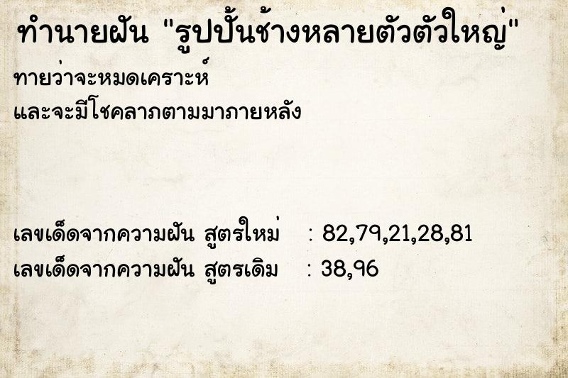 ทำนายฝัน รูปปั้นช้างหลายตัวตัวใหญ่