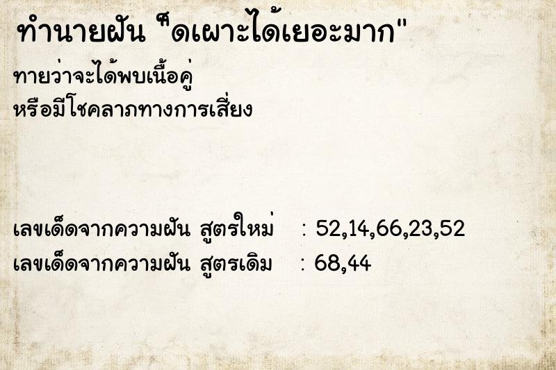 ทำนายฝันทำนายฝัน็ดเผาะได้เยอะมาก
