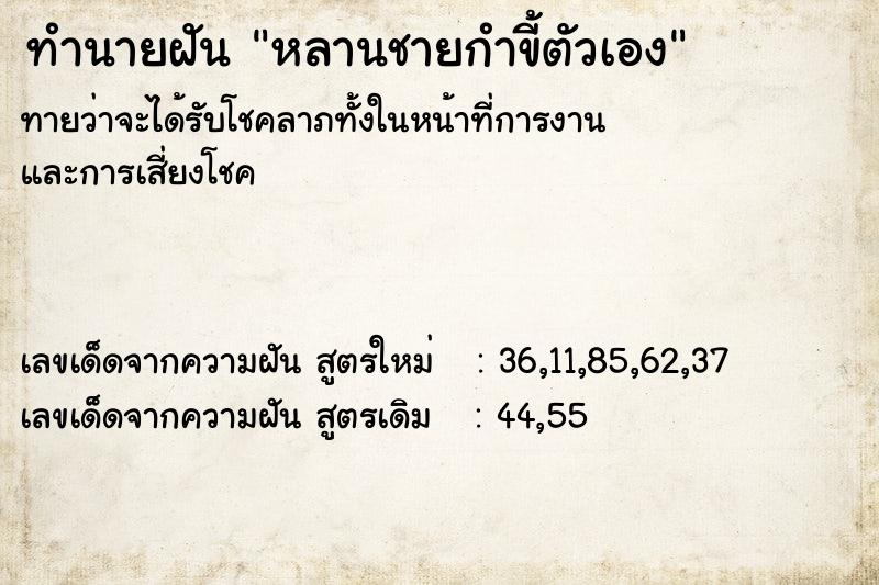 ทำนายฝัน หลานชายกำขี้ตัวเอง ทำนายฝัน หลานชายกำขี้ตัวเอง