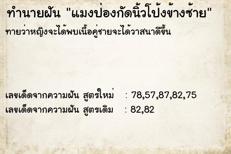 ทำนายฝันแมงป่องกัดนิ้วโป้งข้างซ้าย ทำนายฝันทำนายฝันแมงป่องกัดนิ้วโป้งข้างซ้าย