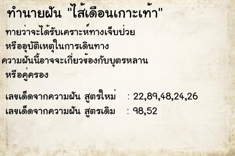 ทำนายฝัน ไส้เดือนเกาะเท้า ตำราโบราณ แม่นที่สุดในโลก