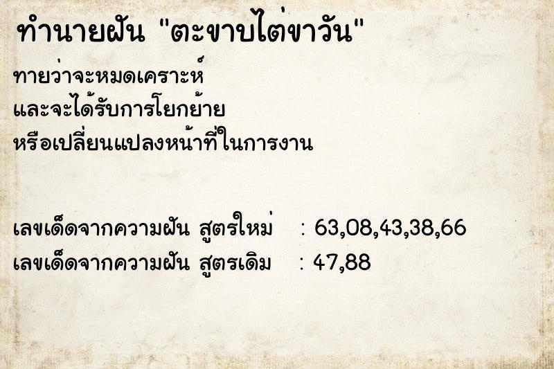 ทำนายฝันตะขาบไต่ขาวัน ทำนายฝันทำนายฝันตะขาบไต่ขาวัน