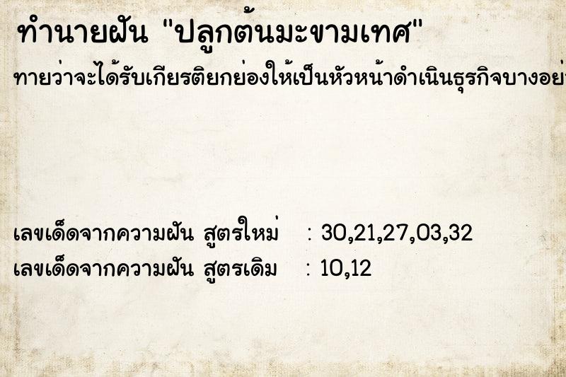 ทำนายฝัน ปลูกต้นมะขามเทศ ทำนายฝัน ปลูกต้นมะขามเทศ