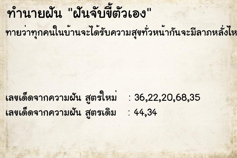 ทำนายฝัน ฝันจับขี้ตัวเอง ทำนายฝัน ฝันจับขี้ตัวเอง