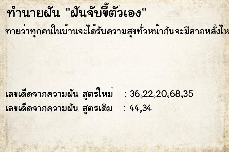 ทำนายฝัน ฝันจับขี้ตัวเอง ตำราโบราณ แม่นที่สุดในโลก