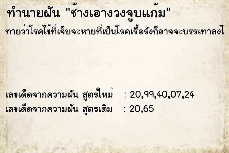 ทำนายฝันช้างเอางวงจูบแก้ม ทำนายฝันทำนายฝันช้างเอางวงจูบแก้ม