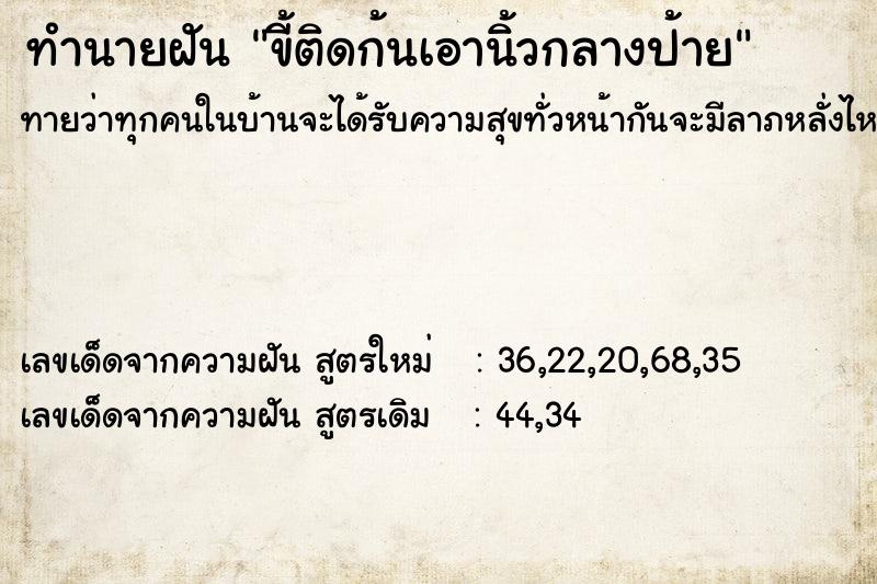 ทำนายฝันทำนายฝันขี้ติดก้นเอานิ้วกลางป้าย