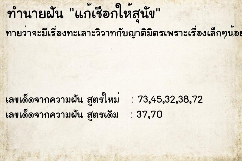 ทำนายฝันทำนายฝันแก้เชือกให้สุนัข
