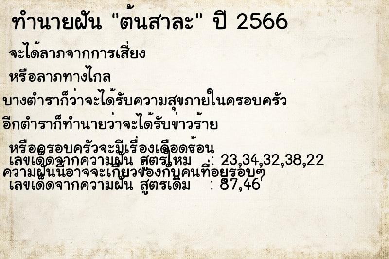 ทำนายฝันทำนายฝันต้นสาละ