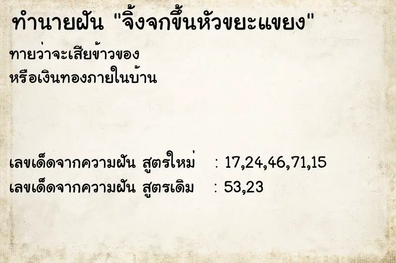 ทำนายฝัน จิ้งจกขึ้นหัวขยะแขยง ทำนายฝัน จิ้งจกขึ้นหัวขยะแขยง