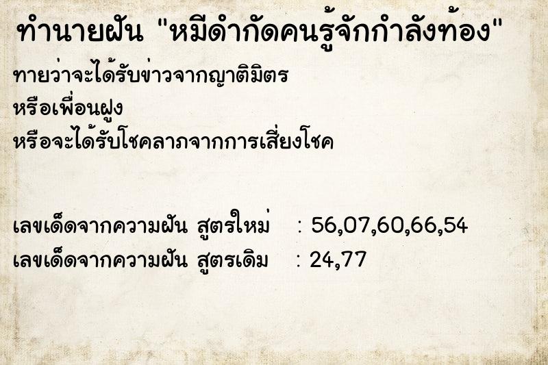 ทำนายฝันหมีดำกัดคนรู้จักกำลังท้อง ทำนายฝันทำนายฝันหมีดำกัดคนรู้จักกำลังท้อง
