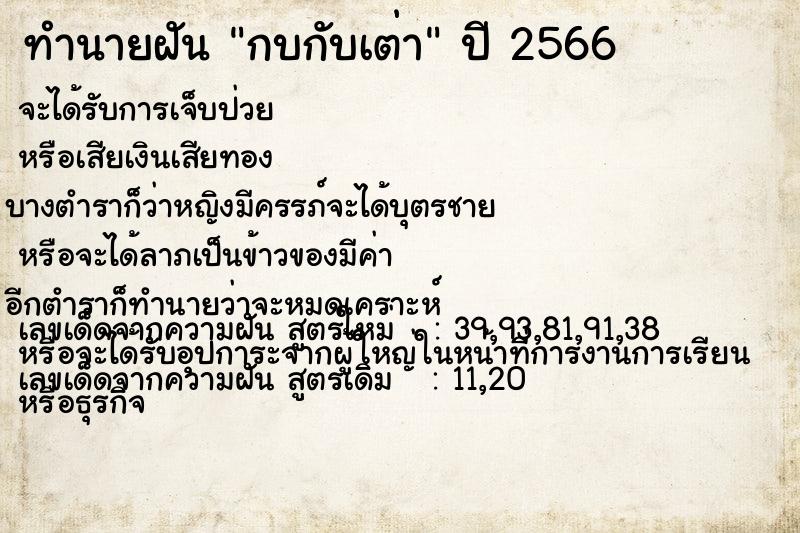 ทำนายฝัน กบกับเต่า ตำราโบราณ แม่นที่สุดในโลก