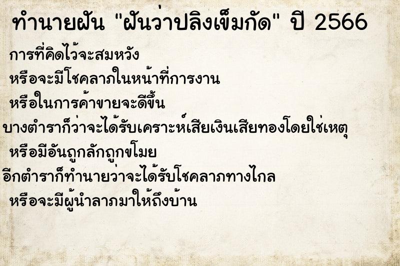 ทำนายฝันทำนายฝันฝันว่าปลิงเข็มกัด