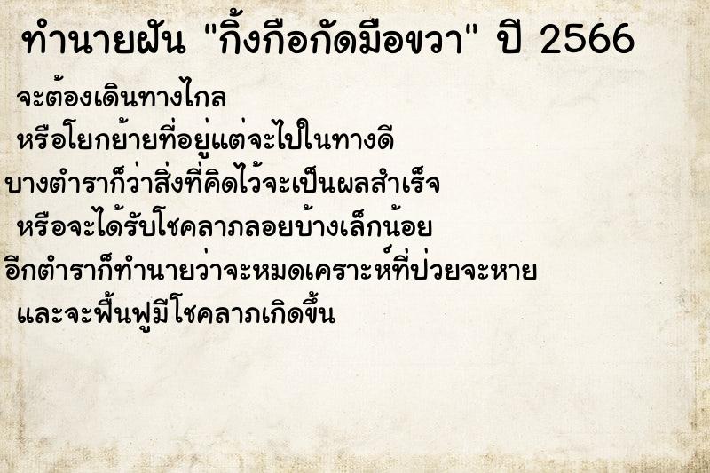ทำนายฝันกิ้งกือกัดมือขวา ทำนายฝันทำนายฝันกิ้งกือกัดมือขวา