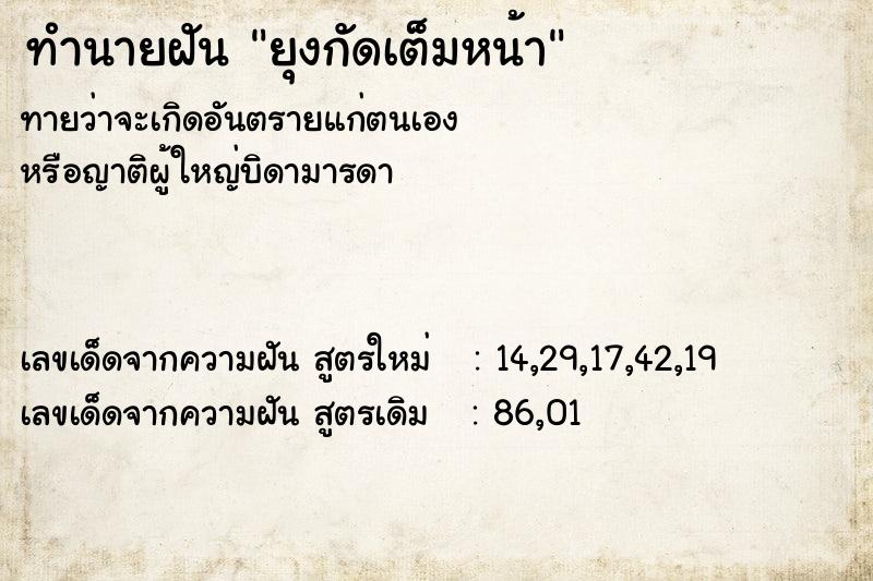 ทำนายฝันยุงกัดเต็มหน้า ทำนายฝันทำนายฝันยุงกัดเต็มหน้า