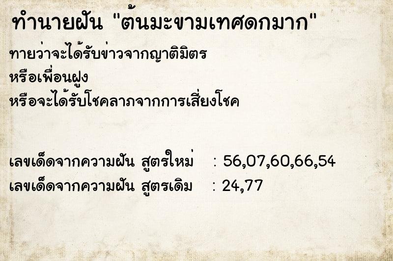 ทำนายฝันต้นมะขามเทศดกมาก ทำนายฝันทำนายฝันต้นมะขามเทศดกมาก