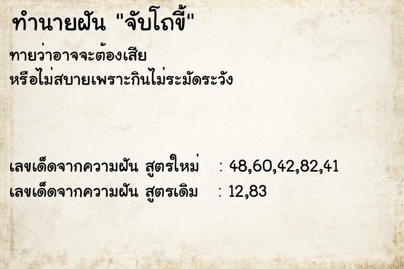 ทำนายฝันทำนายฝันจับโถขี้