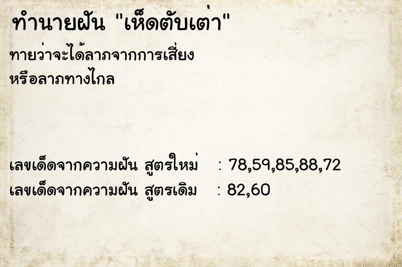 ทำนายฝันเห็ดตับเต่า ทำนายฝันทำนายฝันเห็ดตับเต่า