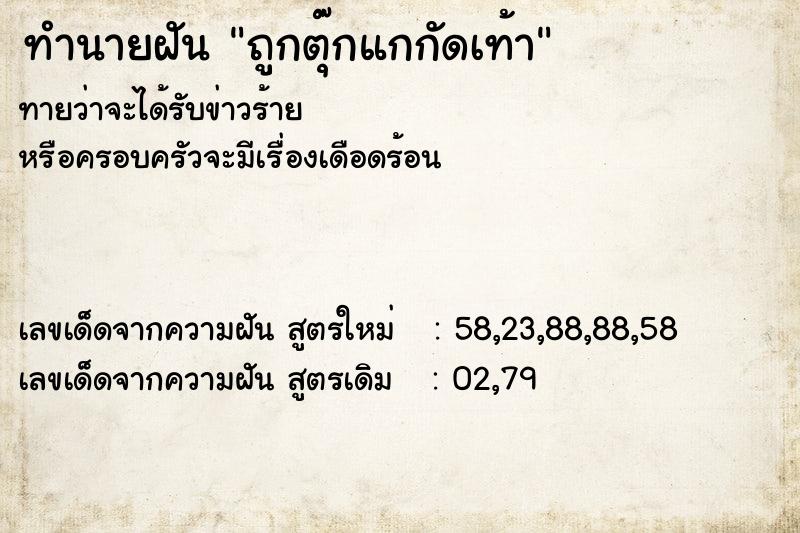 ทำนายฝัน ถูกตุ๊กแกกัดเท้า ทำนายฝัน ถูกตุ๊กแกกัดเท้า