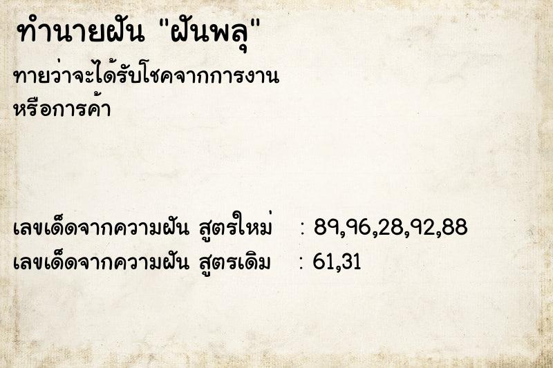 ทำนายฝันทำนายฝันฝันพลุ