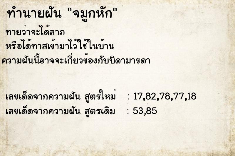 ทำนายฝันจมูกหัก ทำนายฝันทำนายฝันจมูกหัก