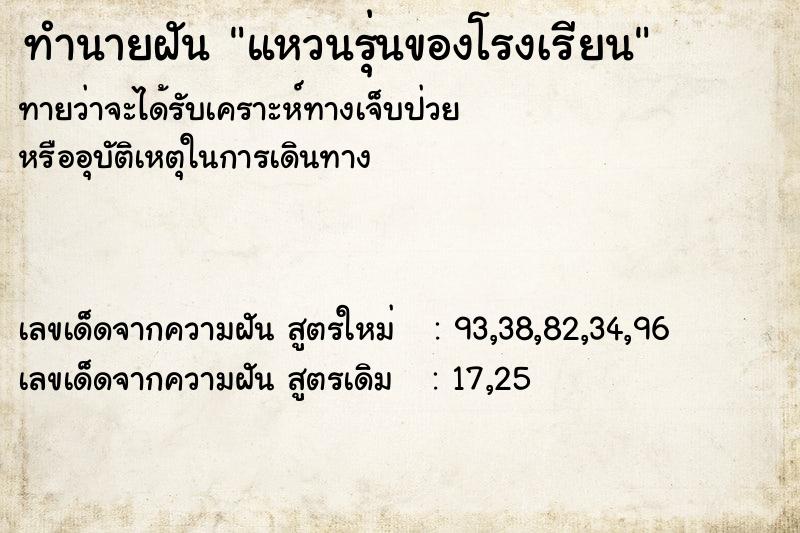 ทำนายฝันทำนายฝันแหวนรุ่นของโรงเรียน