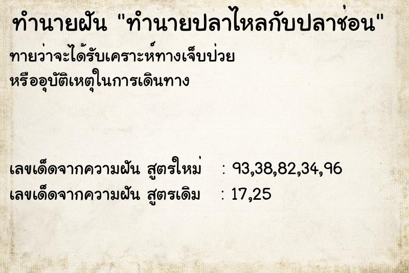 ทำนายฝัน ทำนายปลาไหลกับปลาช่อน