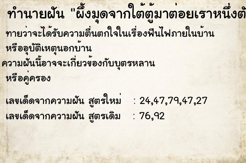 ทำนายฝันผึ้งมุดจากใต้ตู้มาต่อยเราหนึ่งตัว ทำนายฝันทำนายฝันผึ้งมุดจากใต้ตู้มาต่อยเราหนึ่งตัว