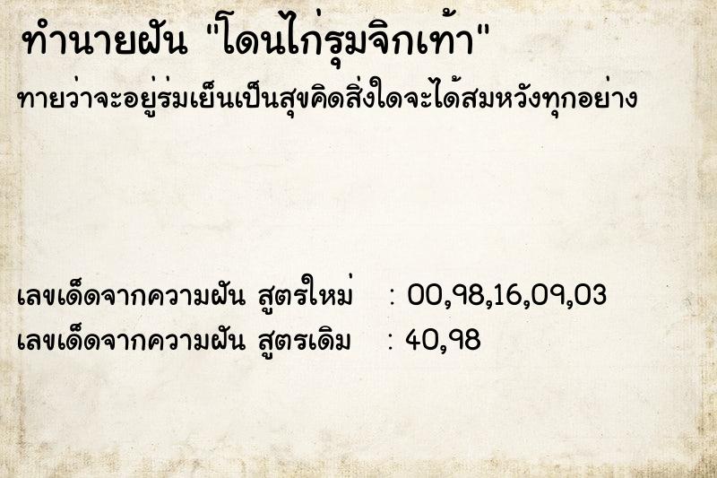 ทำนายฝันทำนายฝันโดนไก่รุมจิกเท้า