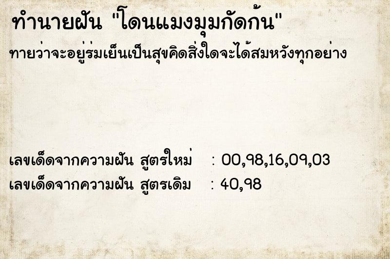 ทำนายฝันทำนายฝันโดนแมงมุมกัดก้น
