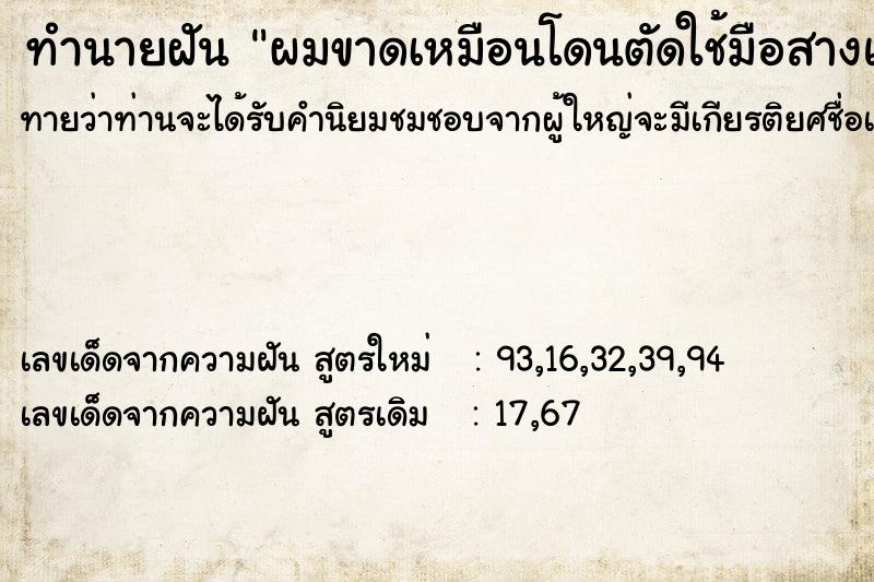 ทำนายฝัน ผมขาดเหมือนโดนตัดใช้มือสางแล้วร่วงติดมือ ทำนายฝัน ผมขาดเหมือนโดนตัดใช้มือสางแล้วร่วงติดมือ