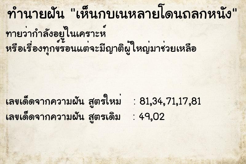 ทำนายฝันทำนายฝันเห็นกบเนหลายโดนถลกหนัง