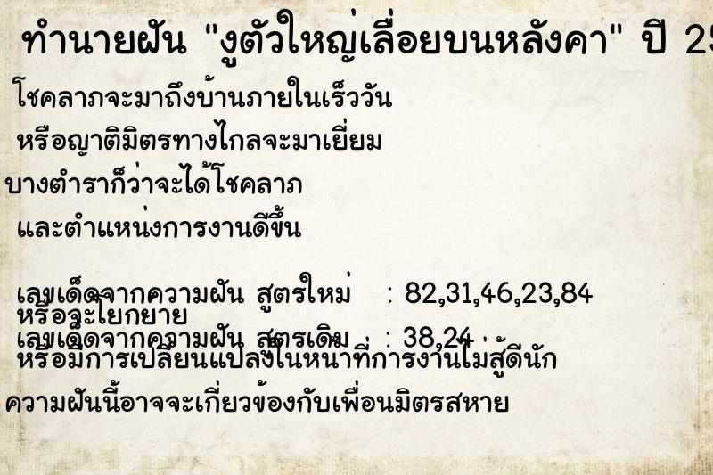 ทำนายฝัน งูตัวใหญ่เลื่อยบนหลังคา ทำนายฝัน งูตัวใหญ่เลื่อยบนหลังคา