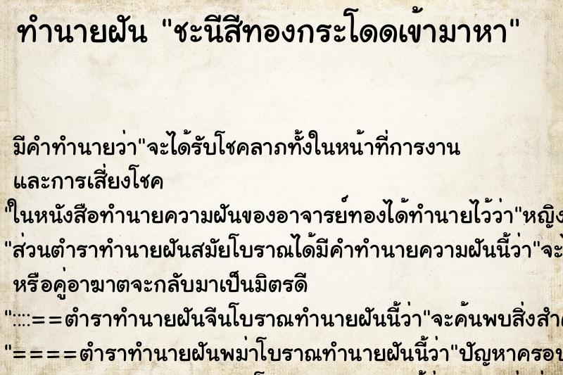 ทำนายฝัน ชะนีสีทองกระโดดเข้ามาหา ตำราโบราณ แม่นที่สุดในโลก