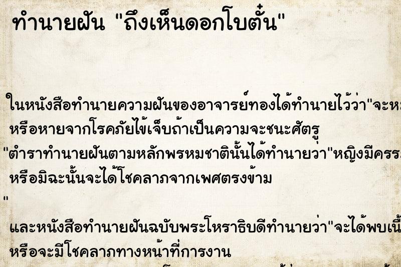 ทำนายฝัน ถึงเห็นดอกโบตั๋น ทำนายฝัน ถึงเห็นดอกโบตั๋น
