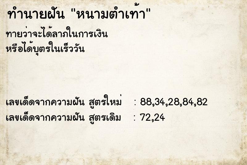 ทำนายฝันหนามตำเท้า ทำนายฝันทำนายฝันหนามตำเท้า