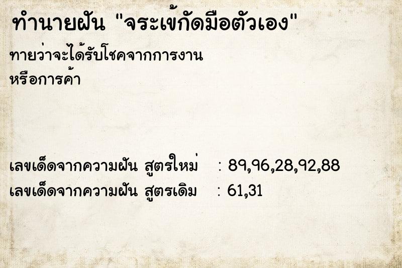 ทำนายฝัน จระเข้กัดมือตัวเอง ทำนายฝัน จระเข้กัดมือตัวเอง