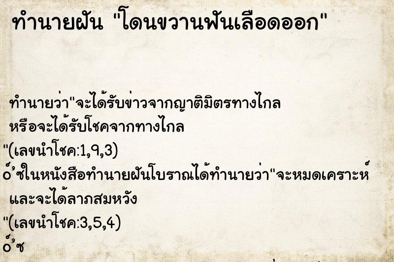 ทำนายฝัน โดนขวานฟันเลือดออก ทำนายฝัน โดนขวานฟันเลือดออก