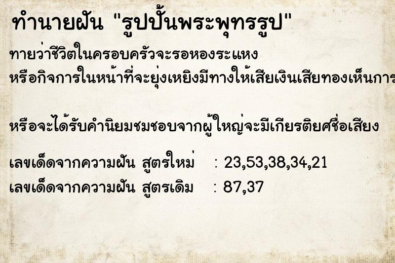 ทำนายฝันทำนายฝันรูปปั้นพระพุทรรูป