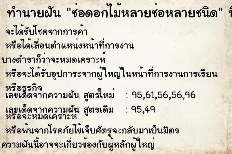 ทำนายฝันช่อดอกไม้หลายช่อหลายชนิด ทำนายฝันทำนายฝันช่อดอกไม้หลายช่อหลายชนิด