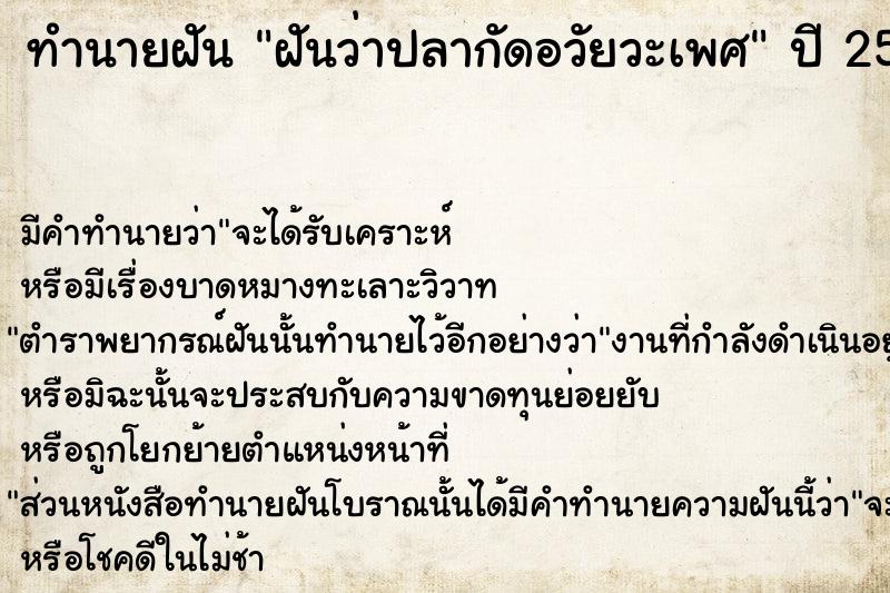 ทำนายฝันฝันว่าปลากัดอวัยวะเพศ ทำนายฝันทำนายฝันฝันว่าปลากัดอวัยวะเพศ