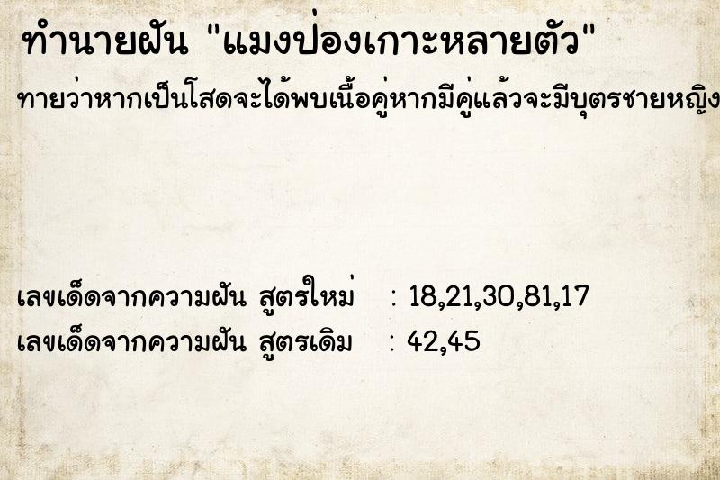 ทำนายฝันทำนายฝันแมงป่องเกาะหลายตัว