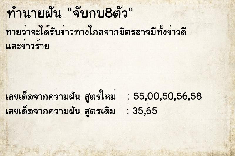 ทำนายฝันจับกบ8ตัว ทำนายฝันทำนายฝันจับกบ8ตัว