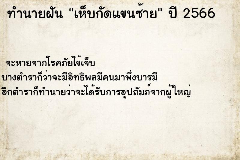 ทำนายฝัน เห็บกัดแขนซ้าย ทำนายฝัน เห็บกัดแขนซ้าย