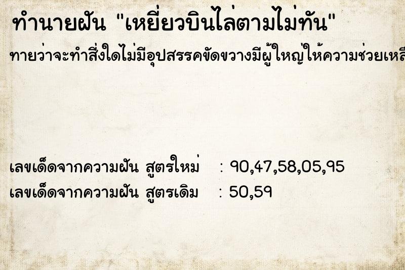 ทำนายฝันเหยี่ยวบินไล่ตามไม่ทัน ทำนายฝันทำนายฝันเหยี่ยวบินไล่ตามไม่ทัน